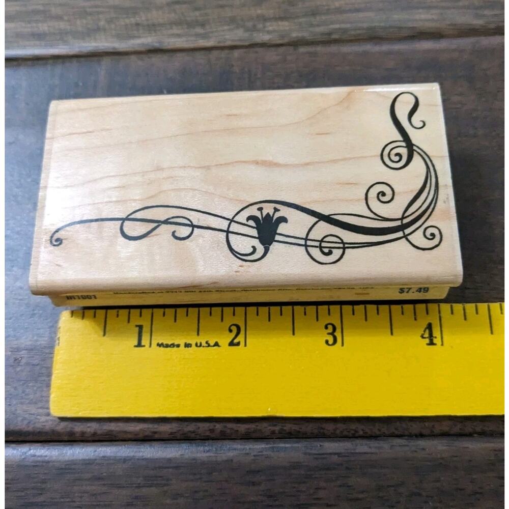 STAMPABILITIES NOUVEAU CORNER SWIRL RUBBER STAMP Diy Craft Card Making